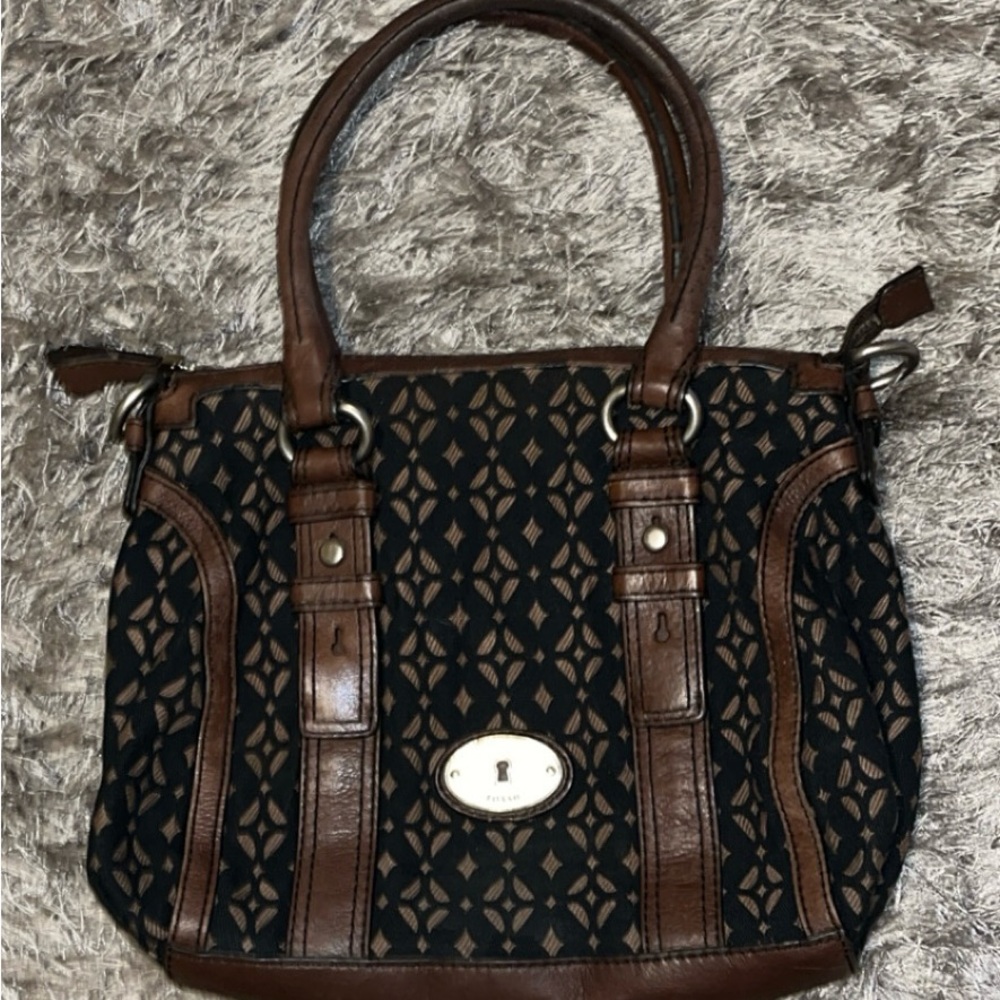 Black & Brown Matching Fossil Brand Purse & Wallet Set - Picture 4 of 8